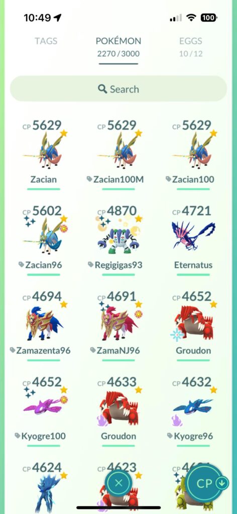 My top cp pokemon