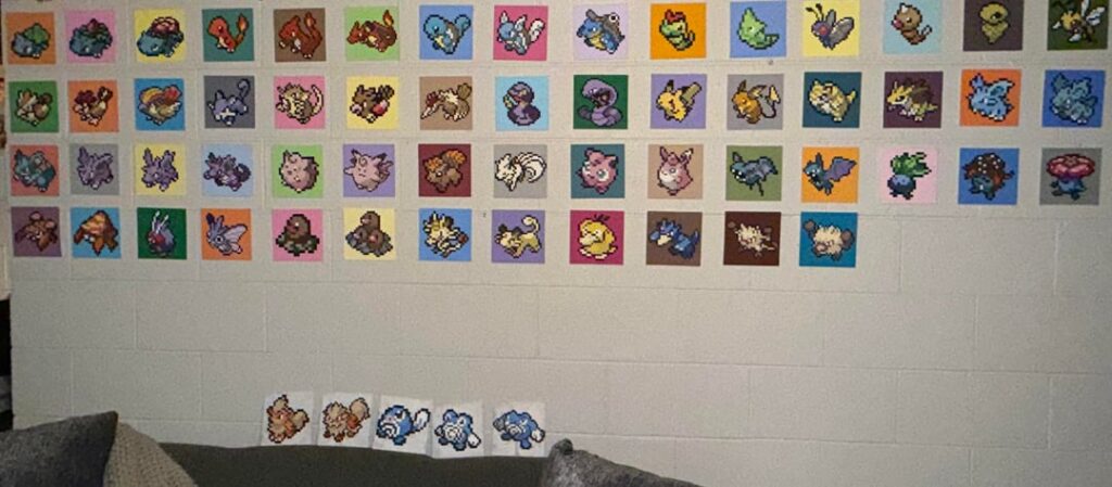 i'm painting the first 151 pokemon pixelated