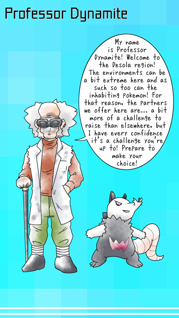 Meet the professor of Desola and its starters!