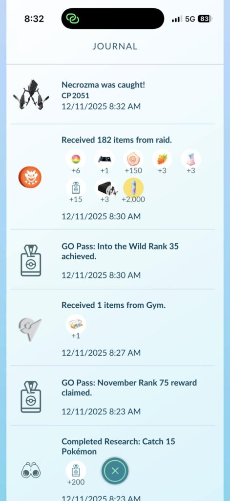 Maximum 150 energy for Dusk Mane Necrozma raid