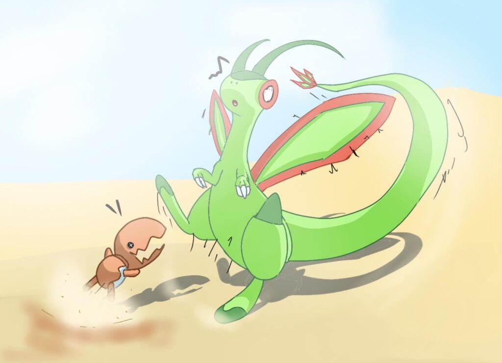 Trapinch scared Flygon! -Daily Dose of Flygon Art 1- (not on weekends)