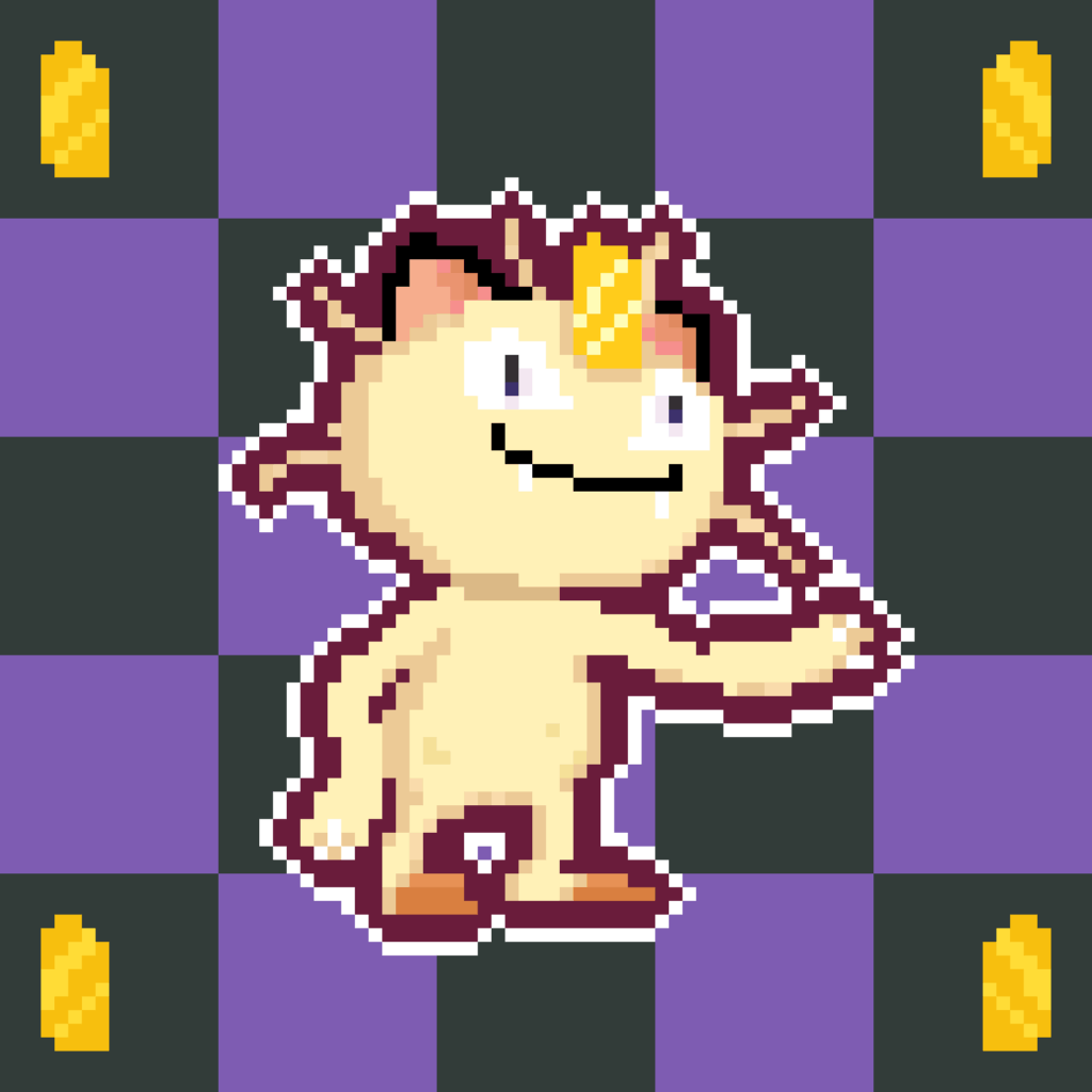 Say Hi to meowth!! Pokemon pixel art