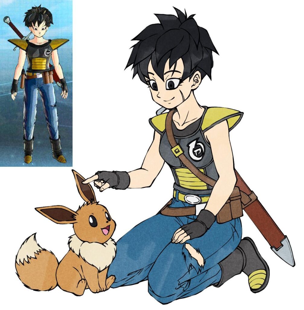 Work in Progress Drawing of a Pokemon x Xenoverse Crossover!