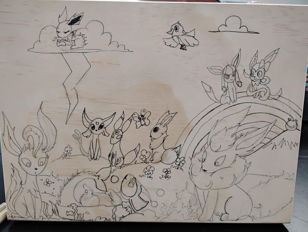 Pokemon fan art I added on a suitcase will paint someday 😅