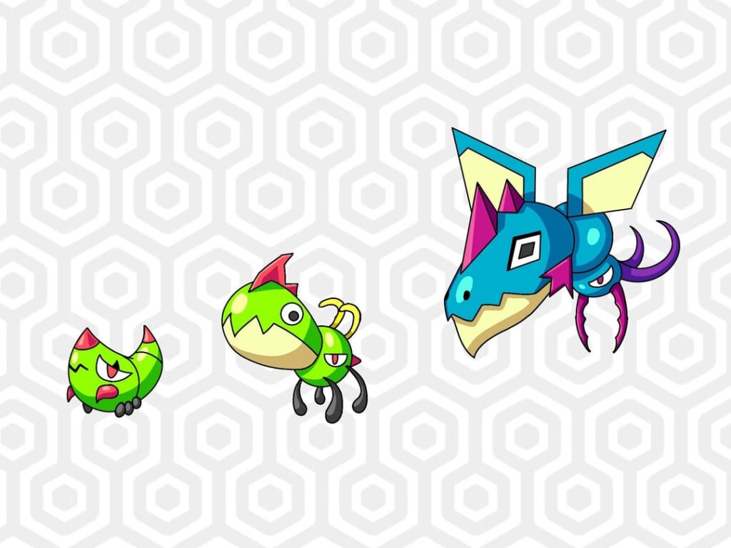 A bombardier beetle Pokémon, with a fake face!