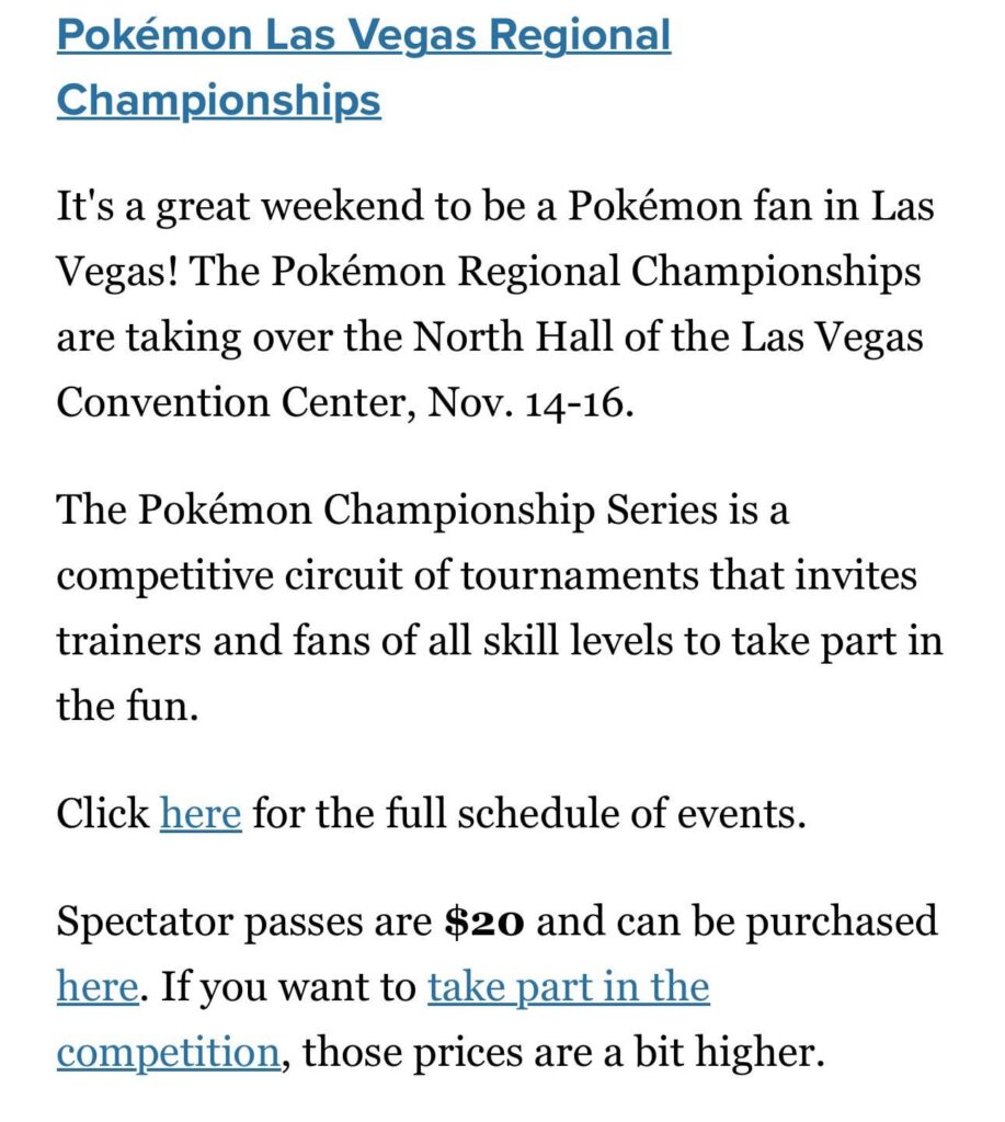 Are there PoGo special spawns at the event in Las Vegas?