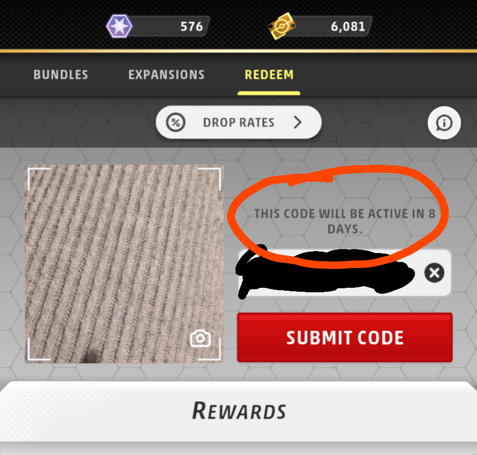 Anyone see the Game App say this before? The card is from a Phantasmal Flames Build and Battle Box.