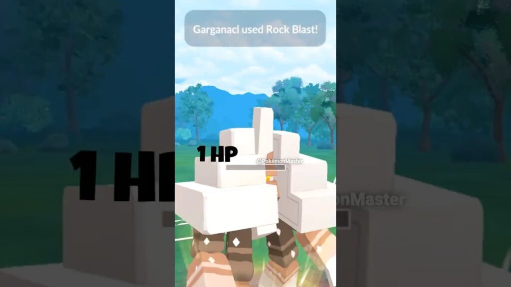 1.1 hp Garganacl vs grunt In Pokemon GO
