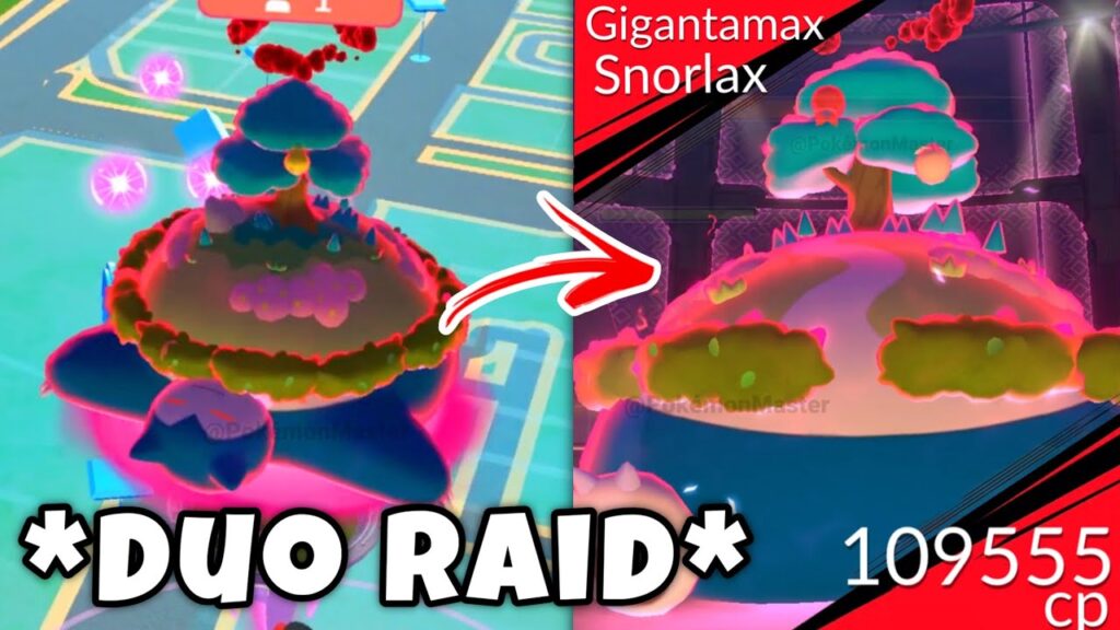 *DUO* Gigantamax SNORLAX Raid in Pokemon GO.