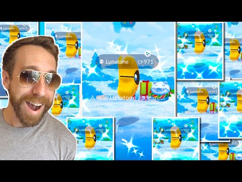 I Got Over 120 SHINY Lunatones in Pokemon GO! (World Record)