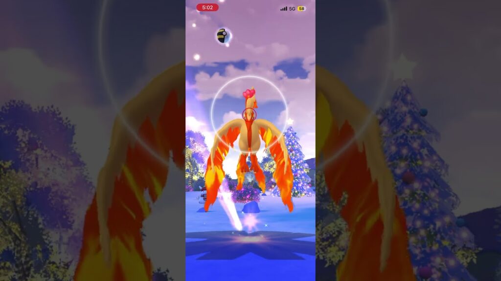 Encountering and Catching a Legendary Shiny Moltres in Pokemon GO on Christmas Day 2025