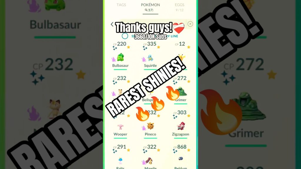 RAREST SHINY Collection in Pokemon GO! #pokemongo #shorts