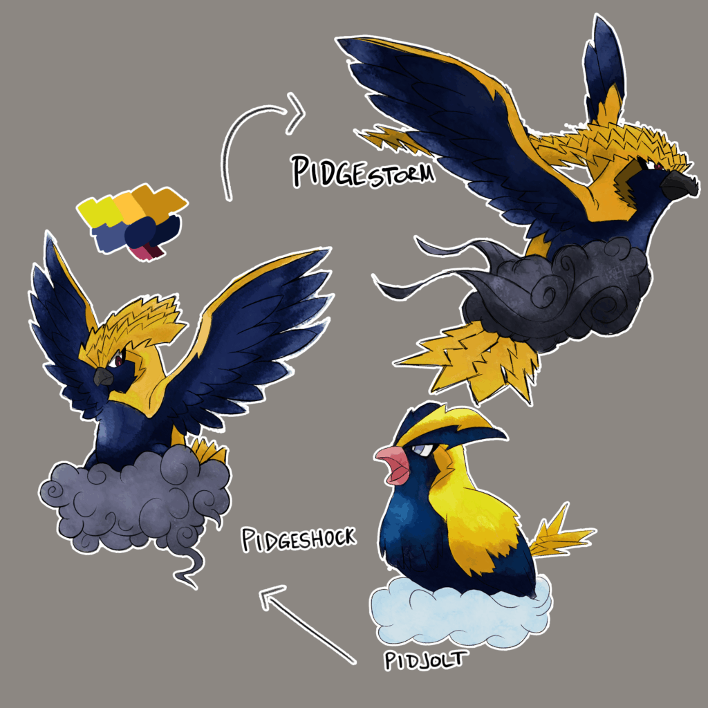 Pokemon Johtotype - Johtoan Pidgey (Electric/Flying)