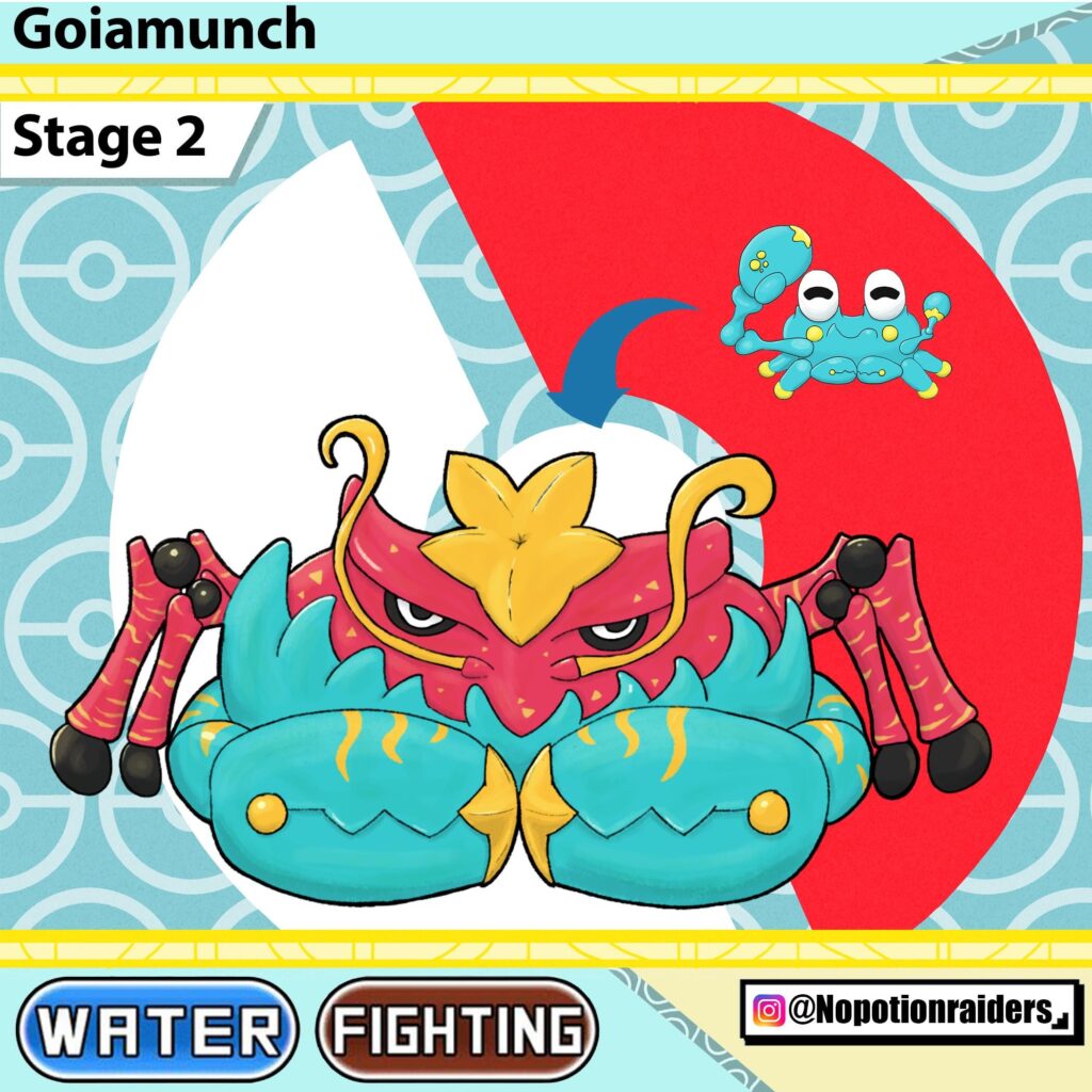 Goiamunch, The Brawler Crab Pokemon