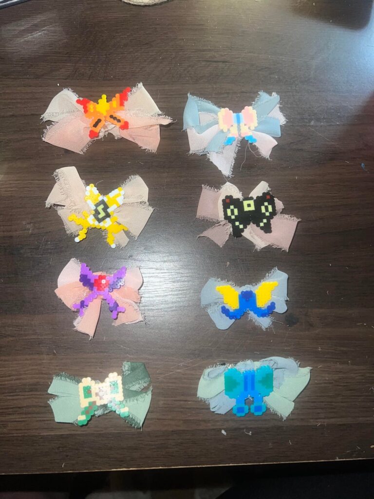 I made these little hair clips inspired by the eeveloutions! 🥰 (OC)