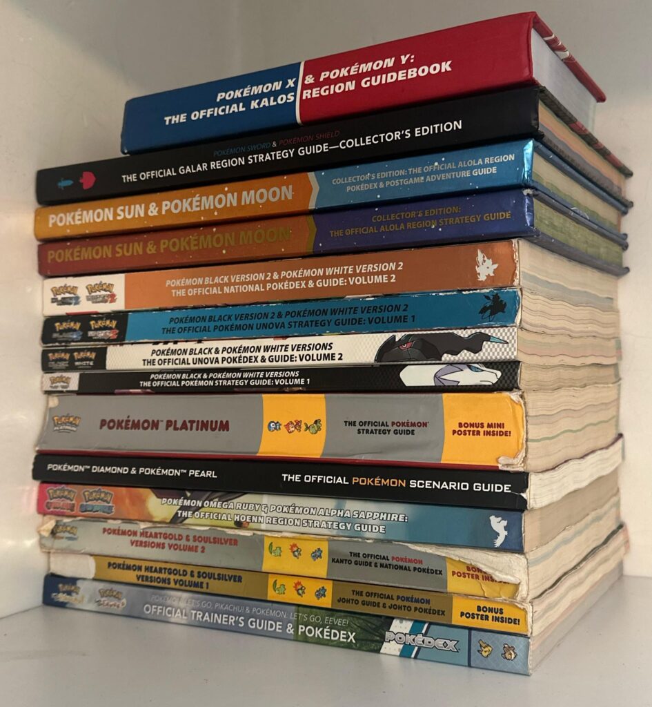 All of my Pokemon Guide books through the years!