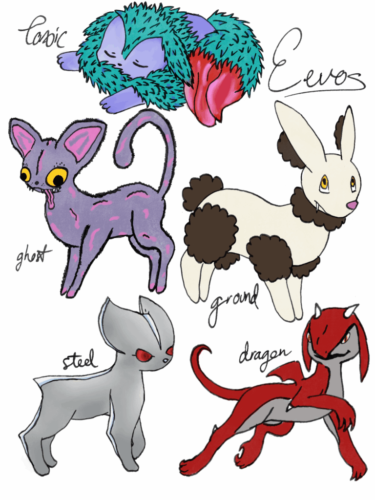 some Eeveelution designs by me!
