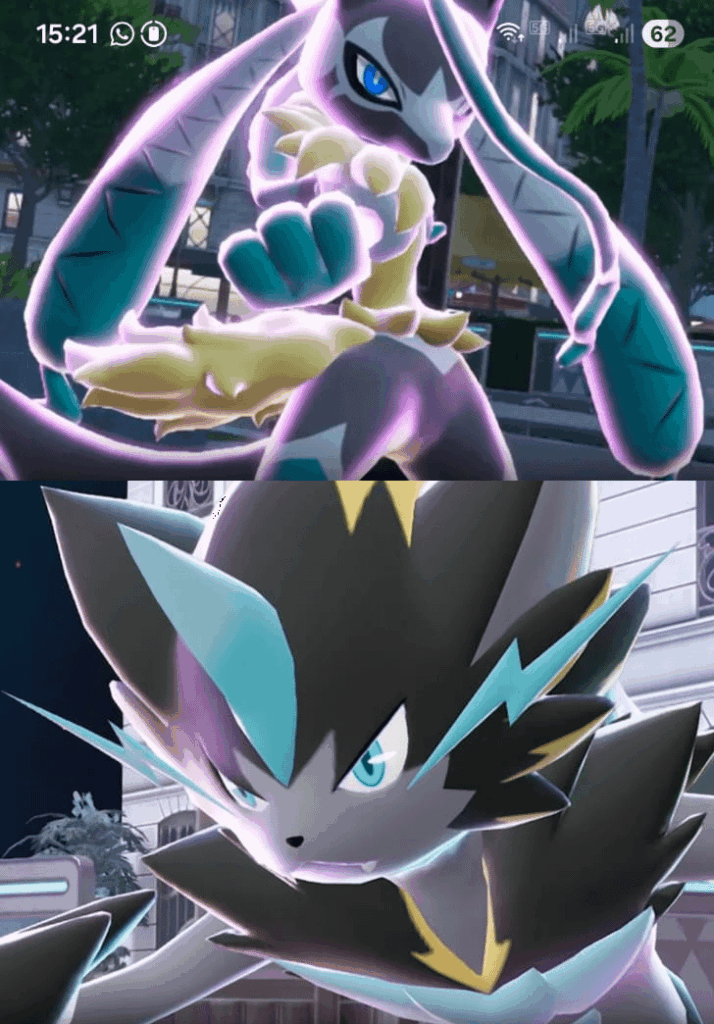 Back to back, two megas being the same color palette sure is a choice
