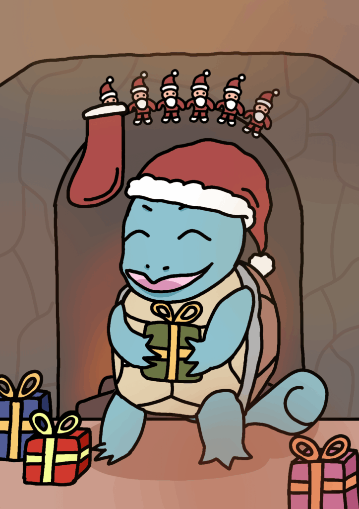 Squirtle celebrating the new year