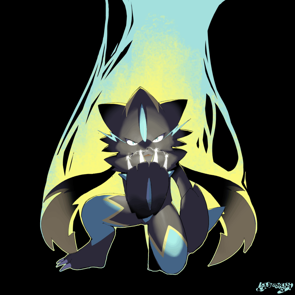 (OC) Random Mega Zeraora I drew 3 hours before a final