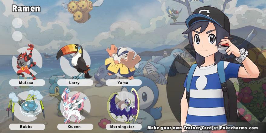 (Free) My first Pokemon team from 8 years ago. Could someone draw them and player as a pirate crew?