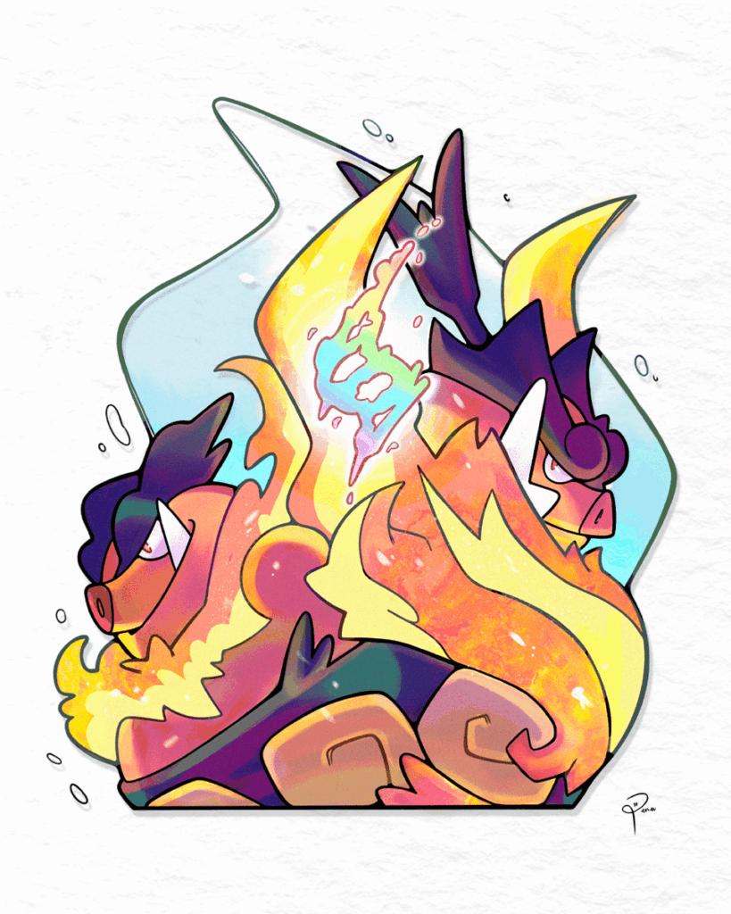 Mega Emboar Digital Illustration 🔥 @rollerpan