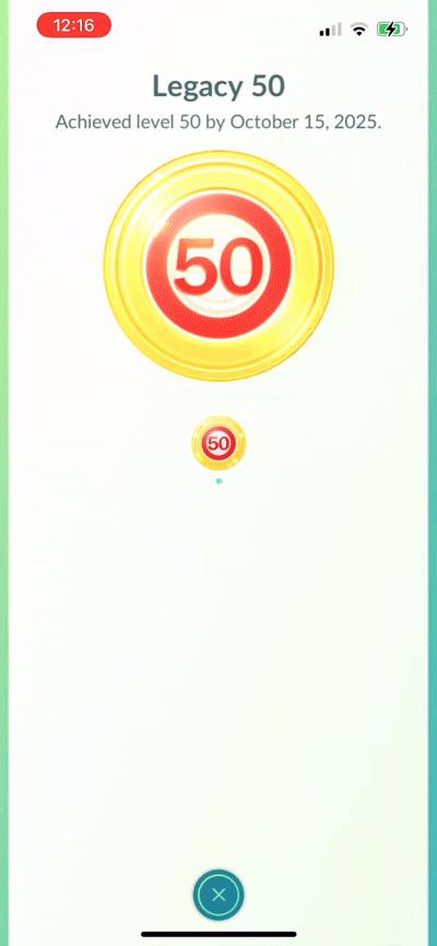 Each time you press the smaller badge under the Legacy badge, it makes the larger badge brighter until it can’t be seen and it also expands until it covers everything on the screen
