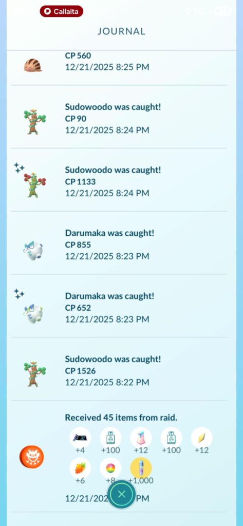 Today's Shiny hunt