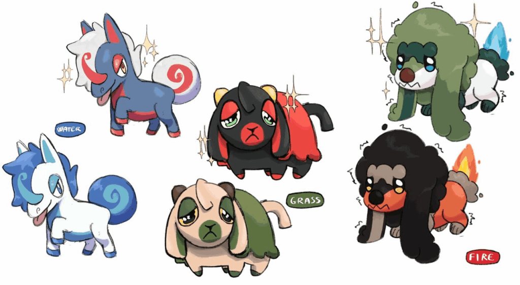 And after many struggles(ty fire type...)my first 3 fakemons are done, what's your pick?