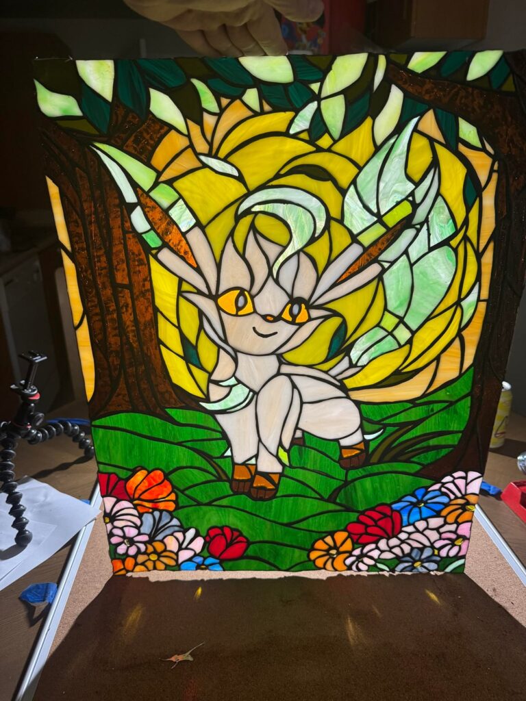 Stained glass Leafeon (wip) (OC)