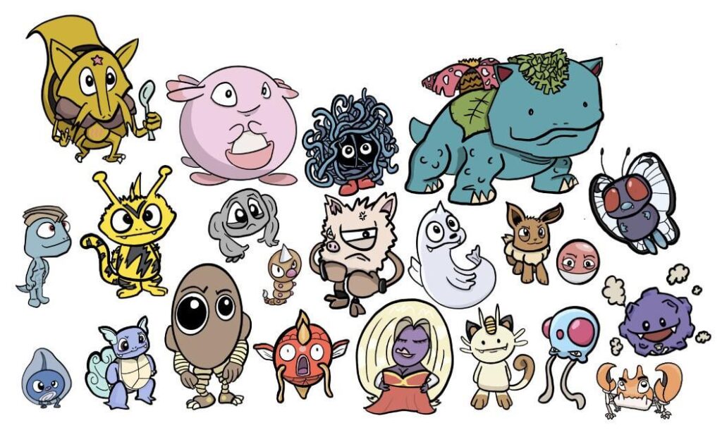 Just an amateur having so much fun randomly cartooning the Kanto 151!