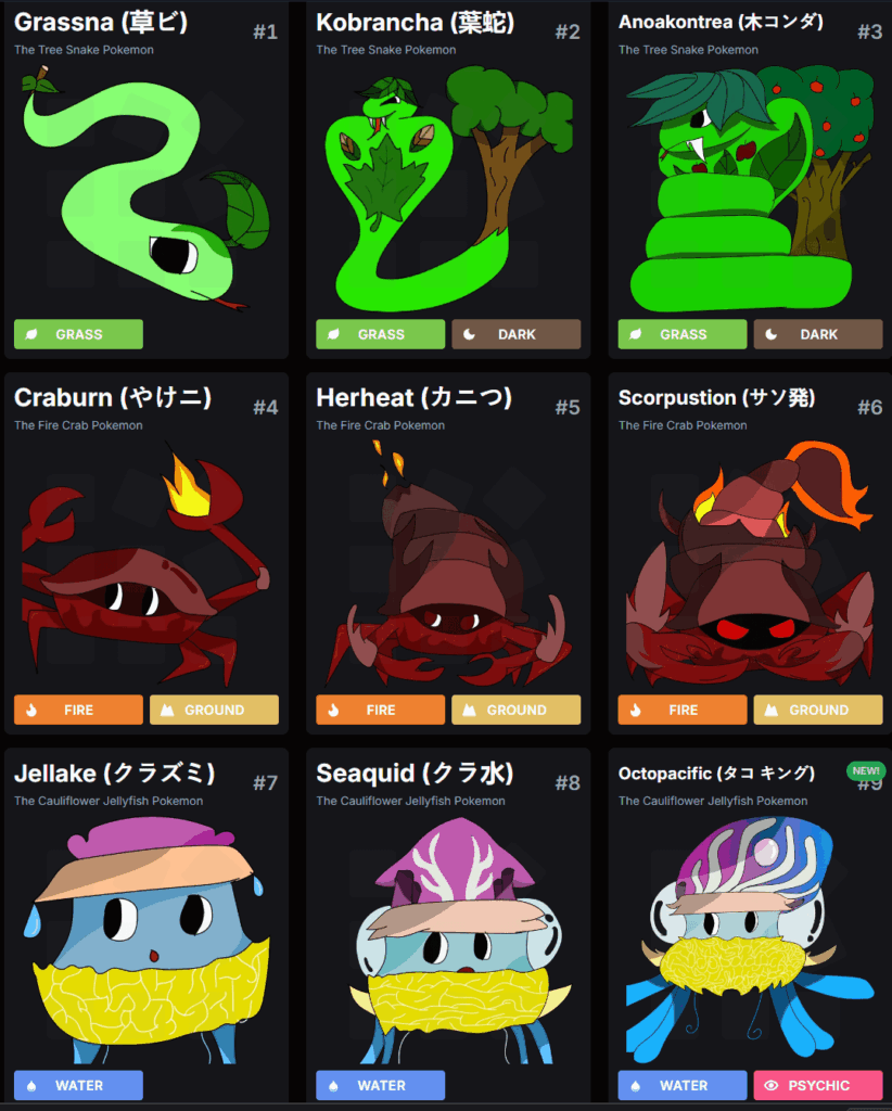 My old starters have info pages now!