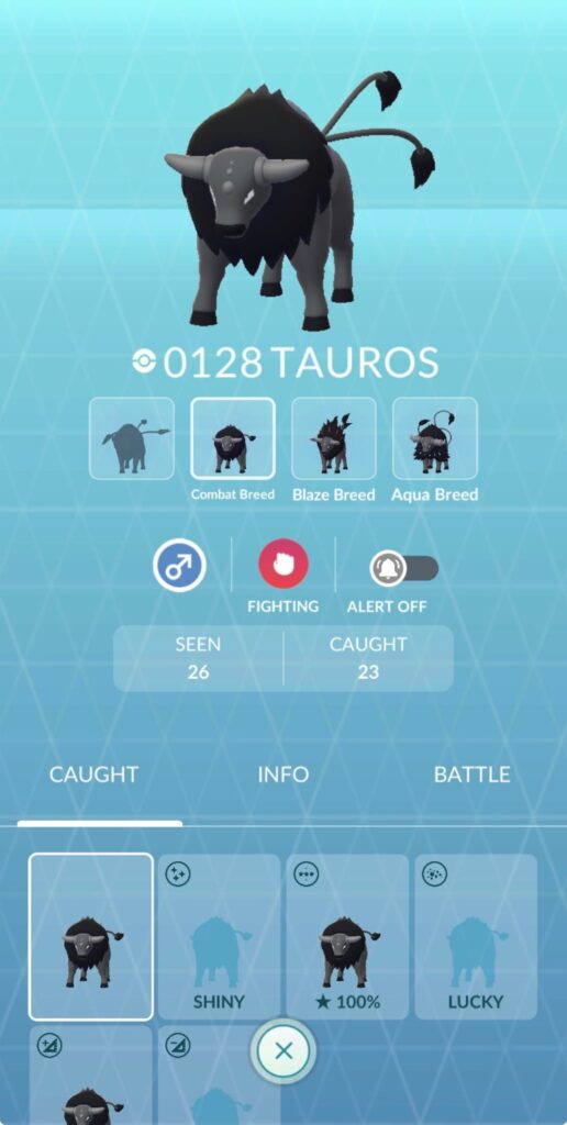 Missing Tauros in Pokédex