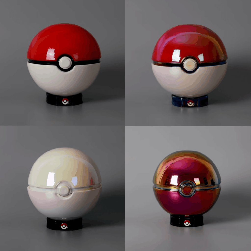 One classic Poké Ball, four layers of interference – porcelain, Jingdezhen 2025
