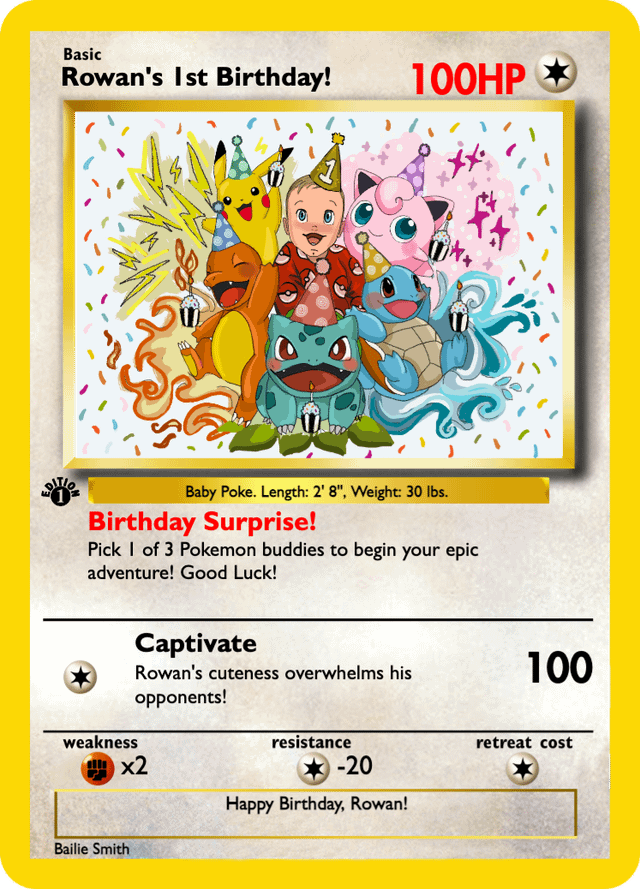 Celebrating my son's first birthday. Check out the art my wife made!