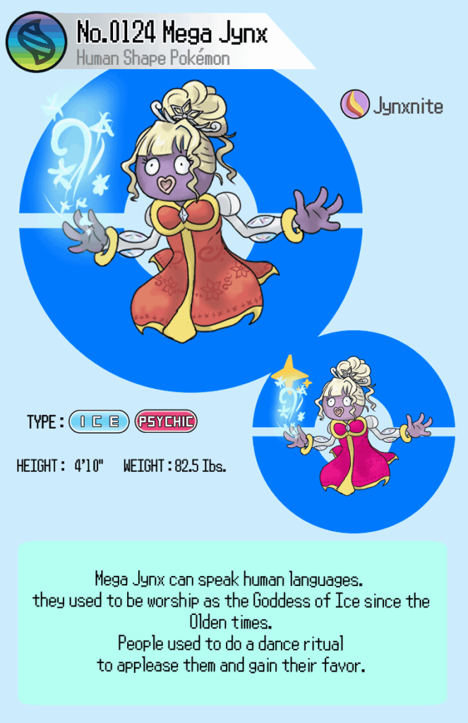 I tried my hand on designing mega form for Jynx!