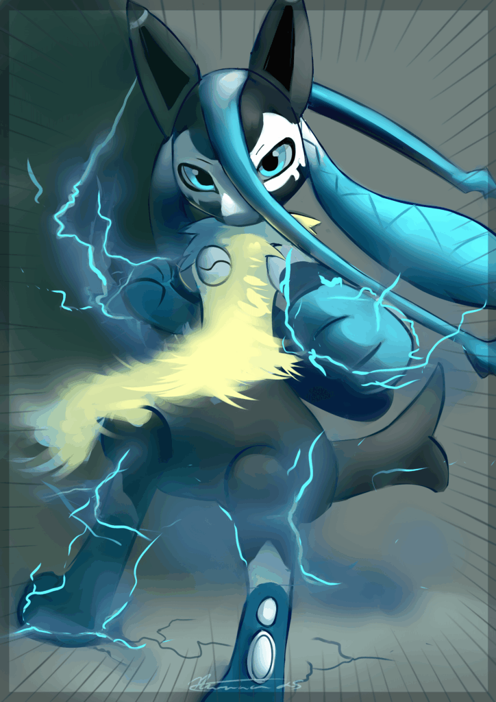 Super quick attempt at Mega lucario Z! [OC]
