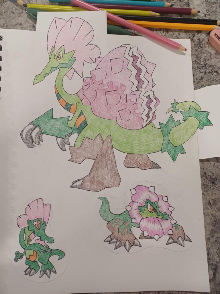 Redesigns of my grass starter line. Spinosauruses and Venus Flytraps