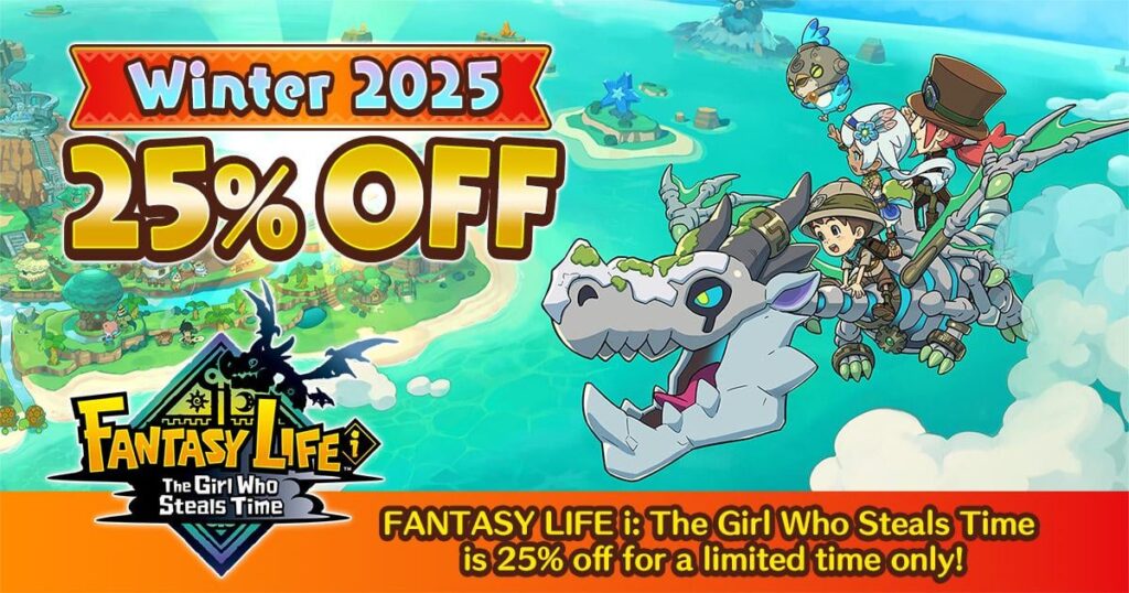 "FANTASY LIFE i: The Girl Who Steals Time" will be 25% off on the Nintendo eShop from December 22nd to January 8th (first sale ever)