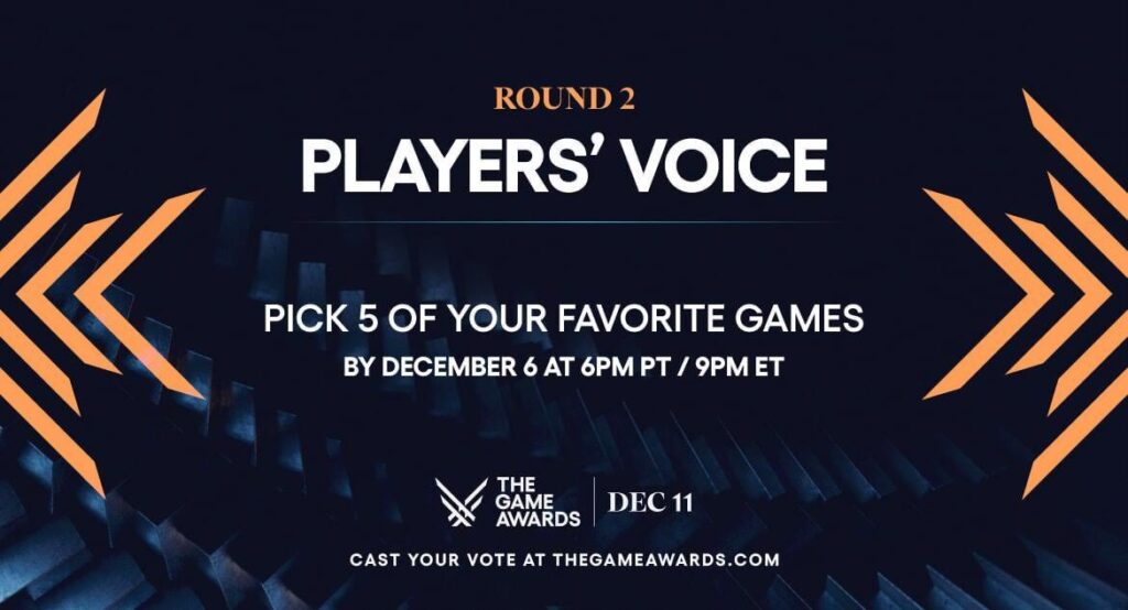 Donkey Kong Bananza made it to the second round of the Players' Choice category! Vote for it before December 6th 6 PM PT for it to be in the third and final round! (Link to the site in the post)