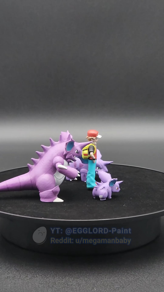 (Day 13) All Pokémon to Scale #0032 - #0034 (Nidoran♂, Nidorino, Nidoking)