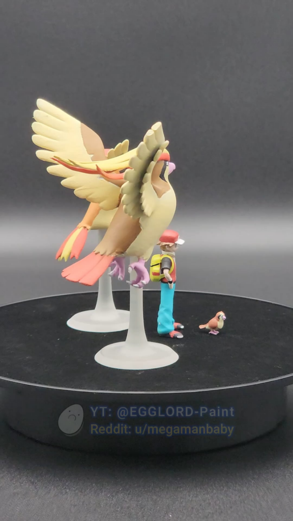 (Day 6) All Pokémon to Scale #0016 - #0018 (Pidgey, Pidgeotto, Pidgeot)