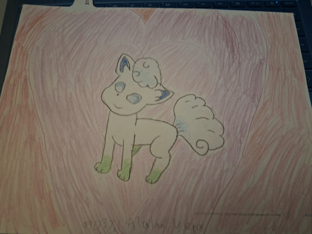 I drew alolan Vulpix and paldean quaxly