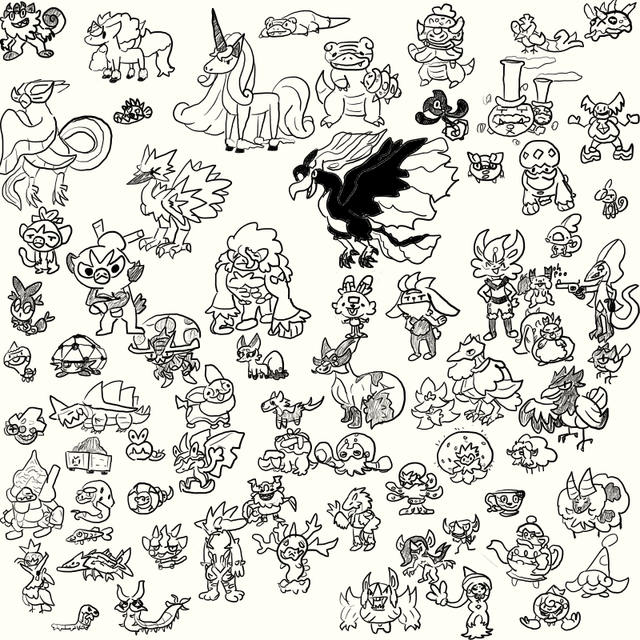 I Drew gen 8 as goobers please do enjoy :D (OC)