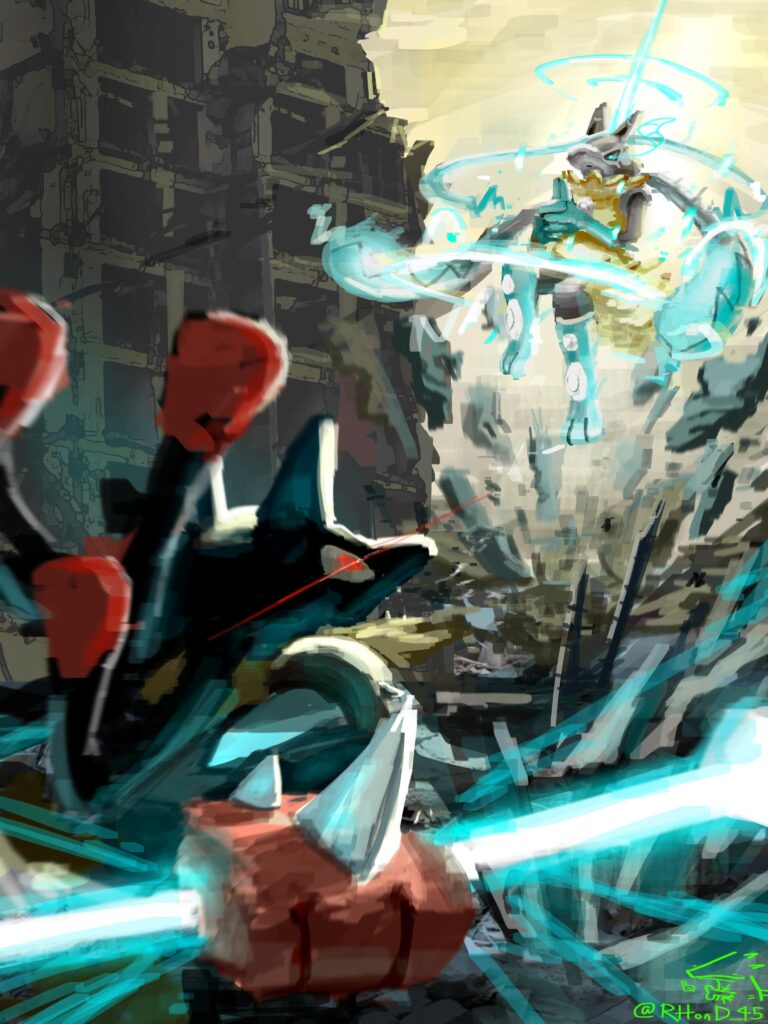 [OC] mega lucario vs. mega lucario z.