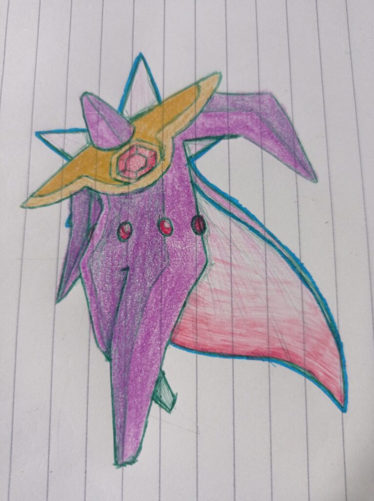 My hand-drawn Mega Starmie redesign. It's inspired in brittle stars and Frieza.