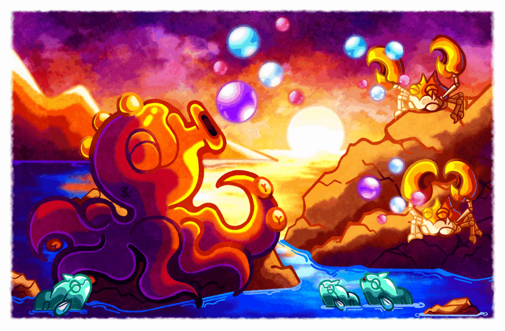 Bubbles Shining Across the Sunset Sea [OC]