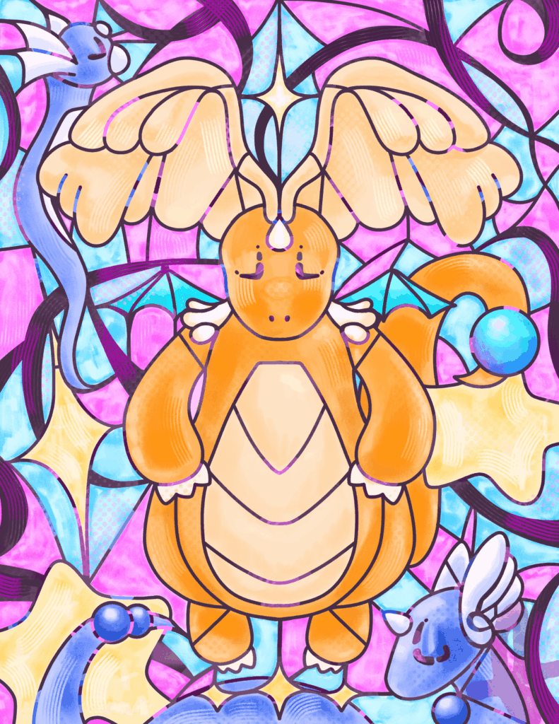 Mega Dragonite drawing I made today!