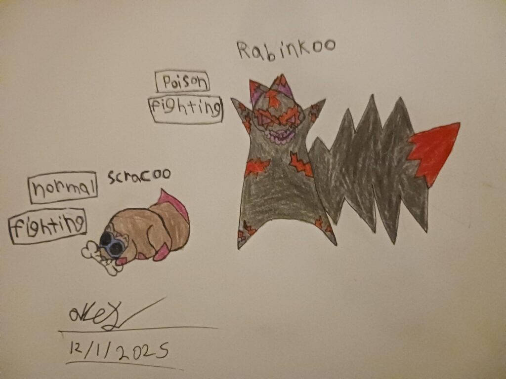 I made a cute fakemon line based off rabies, racoons, hoodwink, they're trouble makers basically, I hope they came out well I'd love any criticisms