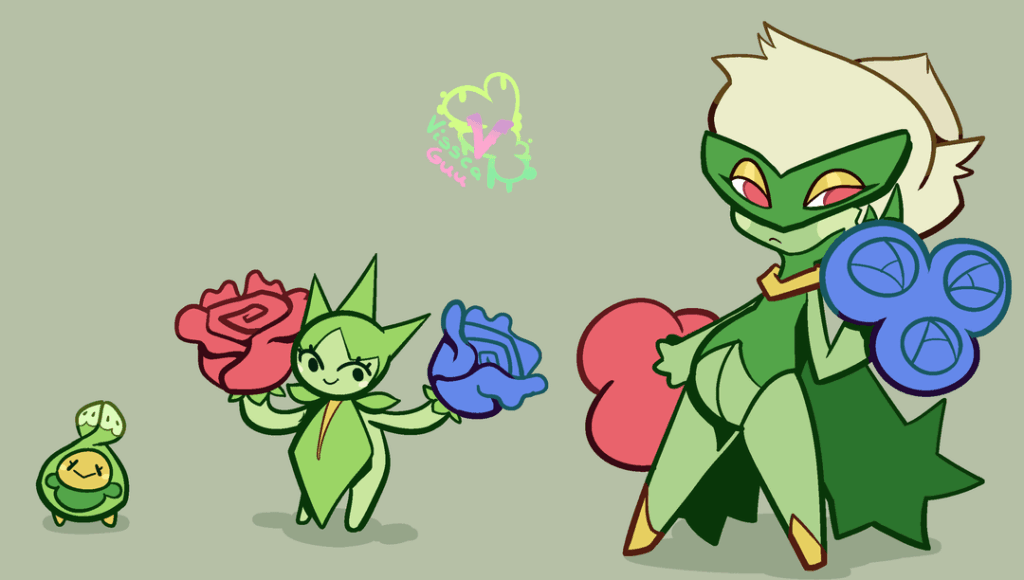 Drew two of my favorite Pokémon lines, Budew and Sewaddle